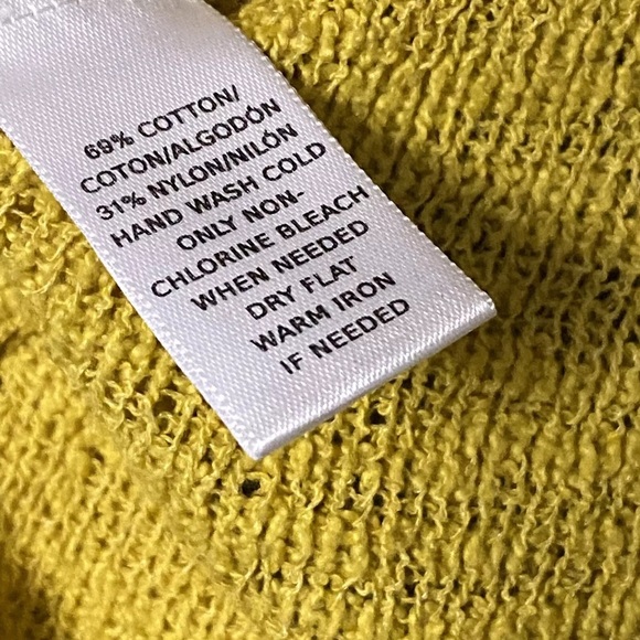 Loft Womens Sz M Yellow Knit Round Neck Pullover Sweater Long Sleeve Round Hem - Picture 4 of 5